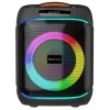 Denver BPS-270 Tragbarer Party-Lautsprecher mit Bluetooth, 400W PMPO, LED-Lichteffekten, Karaoke, FM-Radio, USB/SD/AUX, Mikrofoneingang, Schwarz