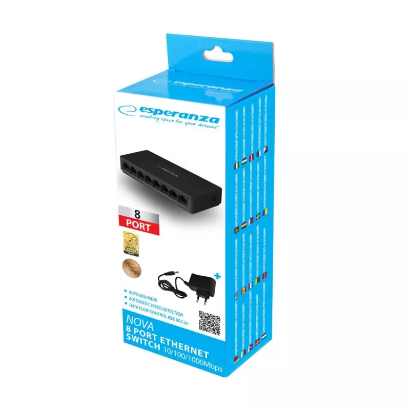 Esperanza NOVA ENS104 8-Port Gigabit Switch 10/100/1000