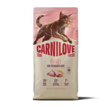 CARNILOVE TRUE FRESH Katzentrockenfutter Truthahn für kastrierte erwachsene Katzen aller Rassen 2 kg