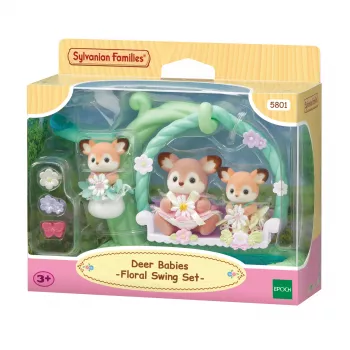 Sylvanian Families Rehkitz Babys mit Blumen-Schaukel Spielset