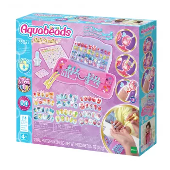 EPOCH Aquabeads Nail Studio Starter Set - Wasseraktiviertes Perlen-Nagelkunst-Set für Kinder, über 100 Designs, wiederverwendbare Nägel, ohne Kleber, ab 4 Jahren