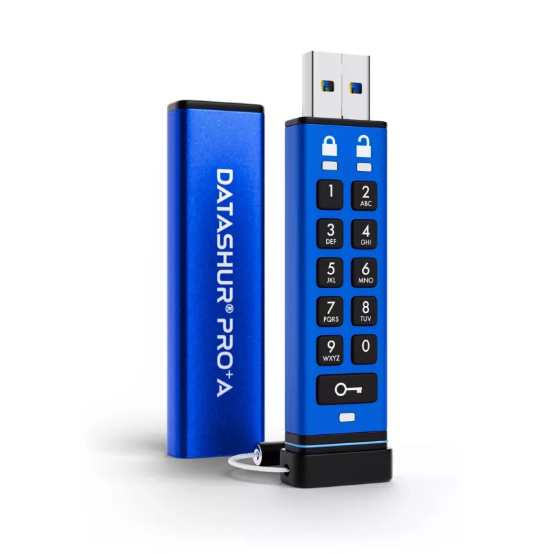 iStorage datAshur PRO+A 32GB USB 3.2 Gen 1 Hardware-verschlüsselter USB-Stick mit PIN-Authentifizierung, FIPS 140-3 Level 3, IP68, Brute-Force-Schutz