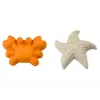 LEAN TOYS Sandspielzeug-Set - Eimer, Mühle, Sieb, 3 Pastellformen (6 Teile)