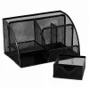 LEAN Metall Schreibtisch-Organizer mit Schublade, 5 Fächer, Schwarz
