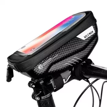 WILDMAN Bike Holder Case S E1 1L Schwarz – Kompakte Fahrrad-Rahmentasche mit Klettverschlüssen