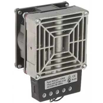 DELTA OPTICAL HVL-031-100W 100W Hutschienen-Lüfterheizgerät mit PTC-Element, 230V AC, IP20, berührungssicher