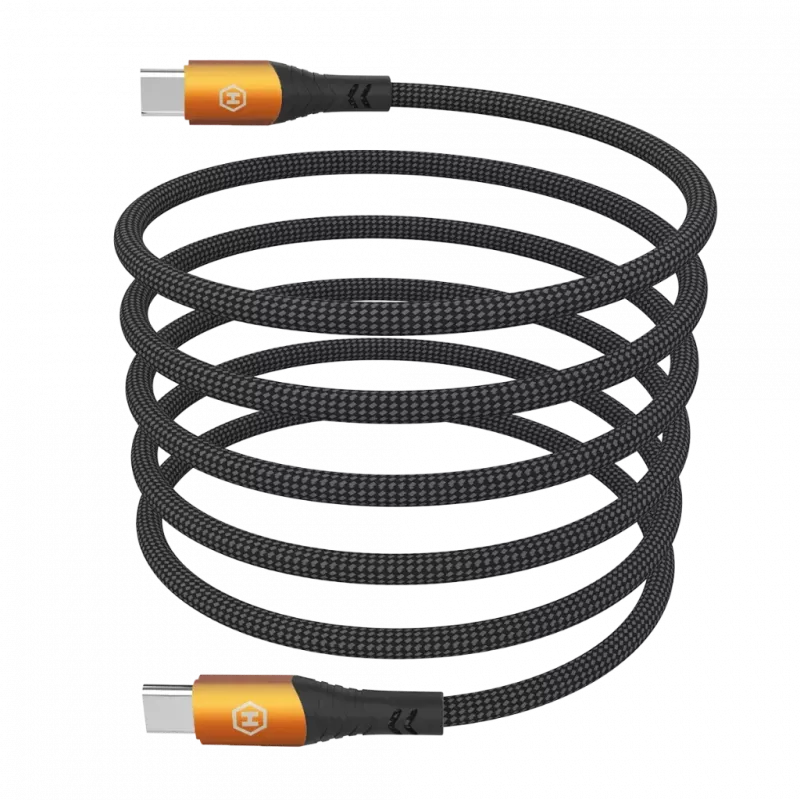 HAMMER USB-C auf USB-C Kabel 1,2 m 60 W PD Schnellladen & Datensynchronisation Schwarz