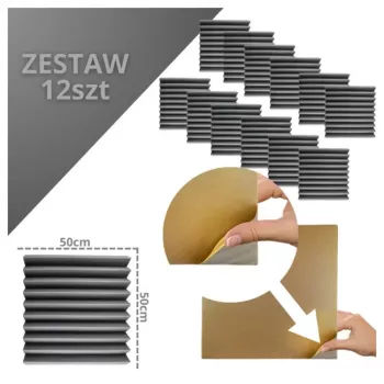 DNA AM4 BK Akustikpanel-Set, 12 Stück, Schwarz