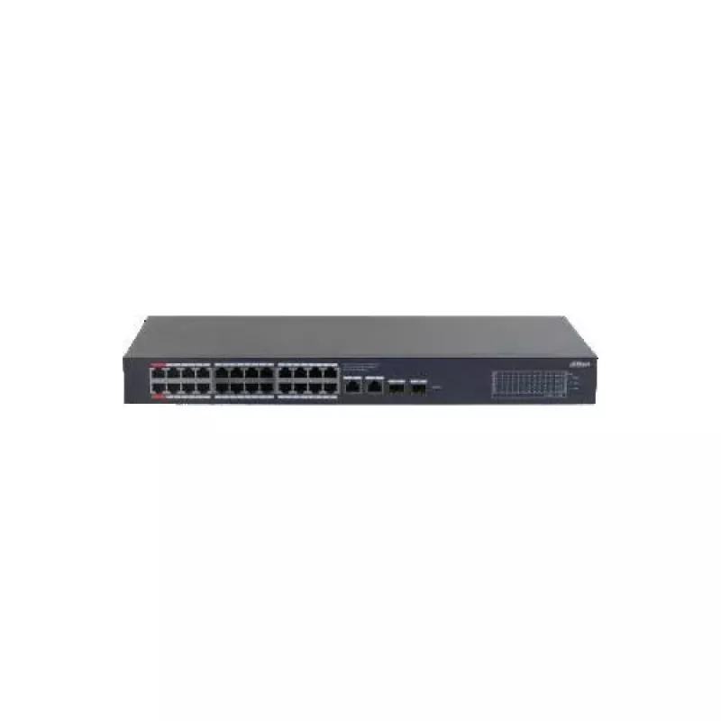 Dahua CS4228-24GT-375 24-Port-Gigabit-PoE-Managed-Switch, 2x Gigabit RJ45 + 2x SFP-Uplinks, 375 W PoE-Budget, Layer 2