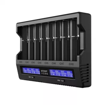 XTAR VC8S USB-C SET Akkuladegerät, 3,7V/1,2V