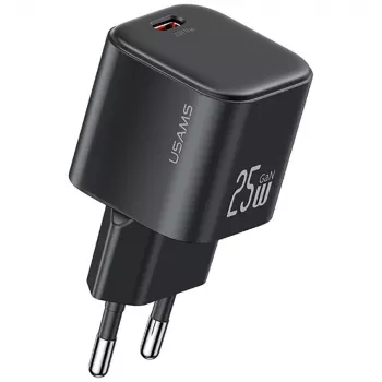 USAMS 25W GaN USB-C Schnellladegerät - Weiß