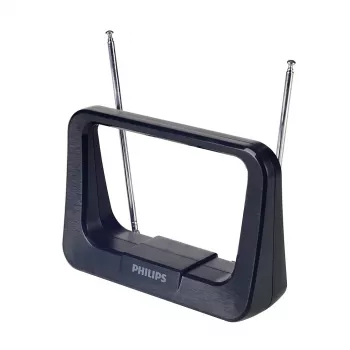 Phil Innenantenne DVB-T/T2 mit 1,8m Koaxialkabel, 75 Ohm, 3G/4G-Filter, Schwarz