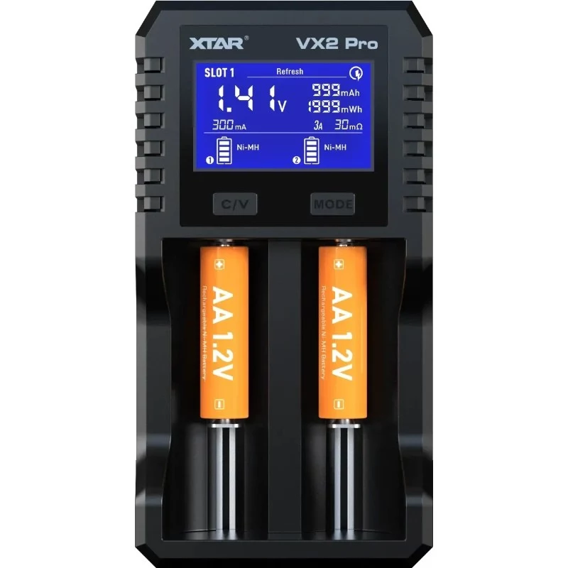 XTAR VX2 PRO KT Li-ion/LiFePO4/Ni-MH 18650 Akku-Ladegerät