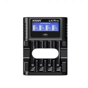 XTAR L4 PRO USB-C Li-Ion/Ni-MH Akkuladegerät, 1,5V/1,2V