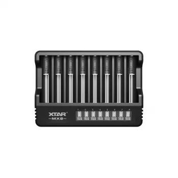 XTAR MX8 USB-C Li-Ion/Ni-MH Akkuladegerät, 3,7V/1,5V/1,2V
