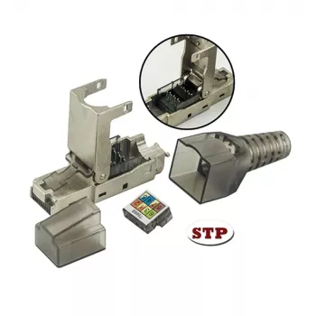 Techly 101911 RJ45 Cat6a 10G werkzeugloser Modularstecker, STP
