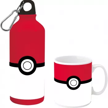 Pokemon Aluminiumflasche 500ml mit Keramikbecher-Set
