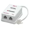 Intellinet ADSL-Splitter/-Filter RJ11-Stecker auf 2x RJ11-Buchse, Weiß