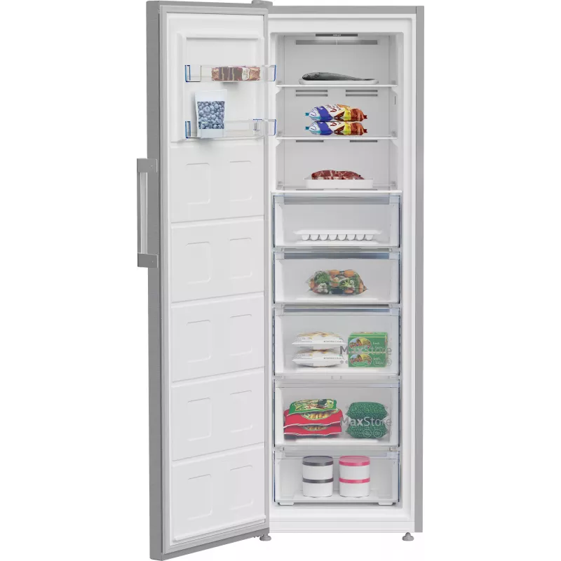 BEKO Gefrierschrank B3RMFNE314XB, Energieeffizienzklasse E, 186,5 cm, 286L, Inox-Farbe