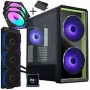 Lian Li LANCOOL 217 INF PC-Gehäuse Bundle + HydroShift II LCD-S 360TL AIO + 3x UNI FAN SL-INF 120 Reverse Blade Lüfter - schwarz