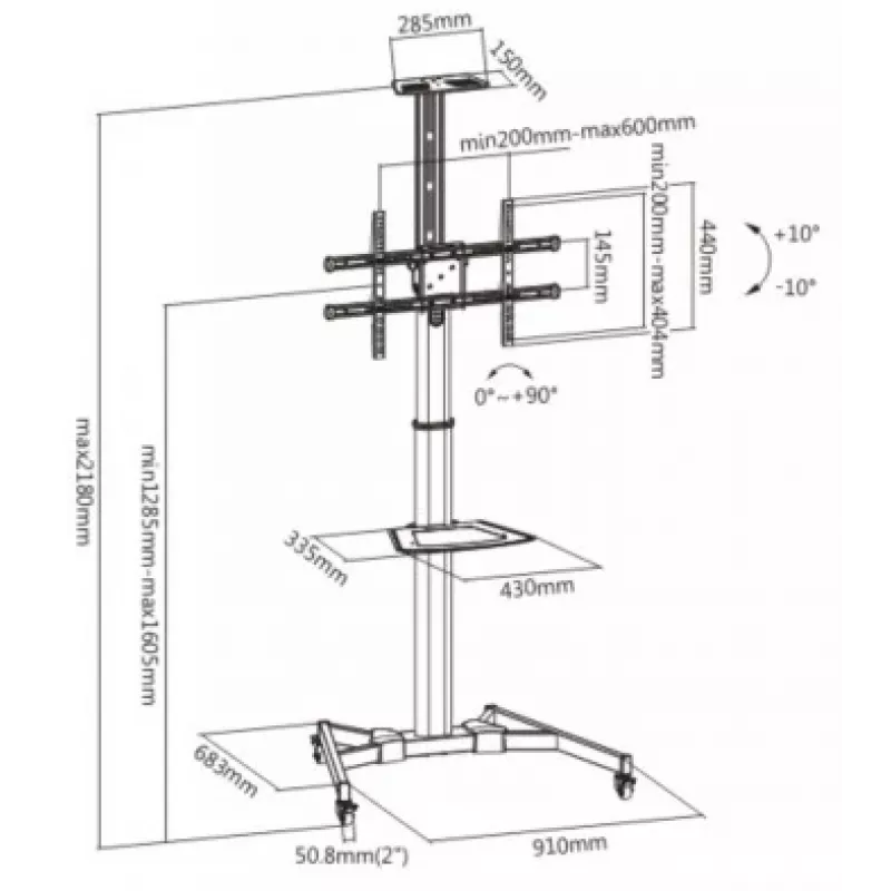 LH-GROUP FLROOSSTAND MIT ROLLEN 37-70 BASIC
