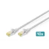 DIGITUS CAT6A S/FTP Patchkabel, 3 m, Grau, 10er-Pack
