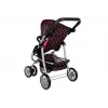 Lean Toys 2-in-1-Puppenwagen mit Tasche, Schwarz-Rosa 7706