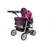 Lean Toys 2-in-1-Puppenwagen mit Tasche, Schwarz-Rosa 7706