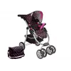 Lean Toys 2-in-1-Puppenwagen mit Tasche, Schwarz-Rosa 7706