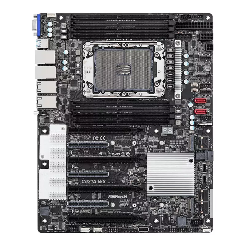 ASRock C621A WS Motherboard - Intel C621A Chipsatz - LGA4189 Sockel - CEB Formfaktor - 8x DDR4 DIMM - 2x 10GbE LAN - IPMI