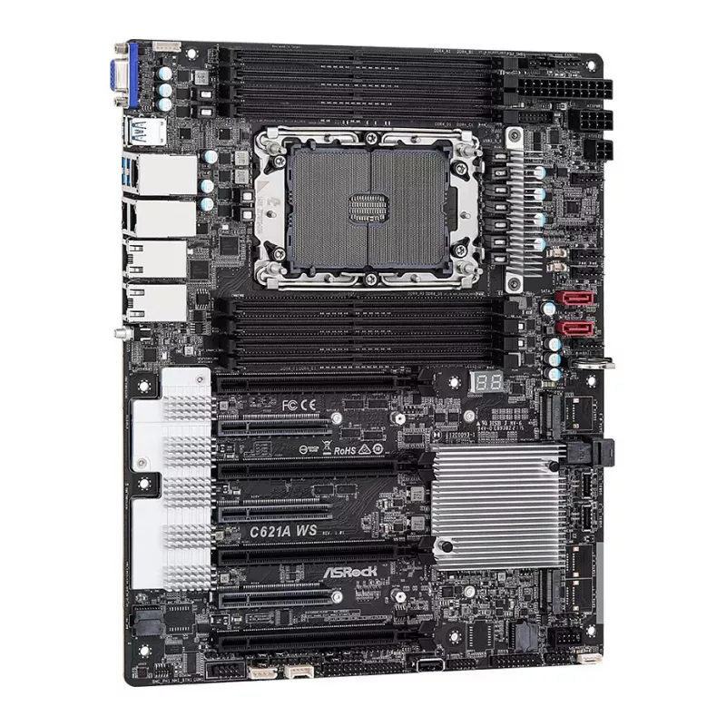 ASRock C621A WS Motherboard - Intel C621A Chipsatz - LGA4189 Sockel - CEB Formfaktor - 8x DDR4 DIMM - 2x 10GbE LAN - IPMI