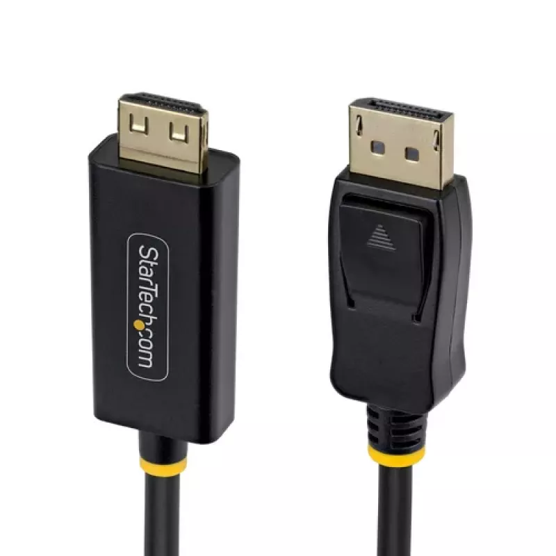 StarTech.com 4,5 m DisplayPort auf HDMI Adapterkabel mit Greifverbindern, 4K 60Hz HDR, Schwarz