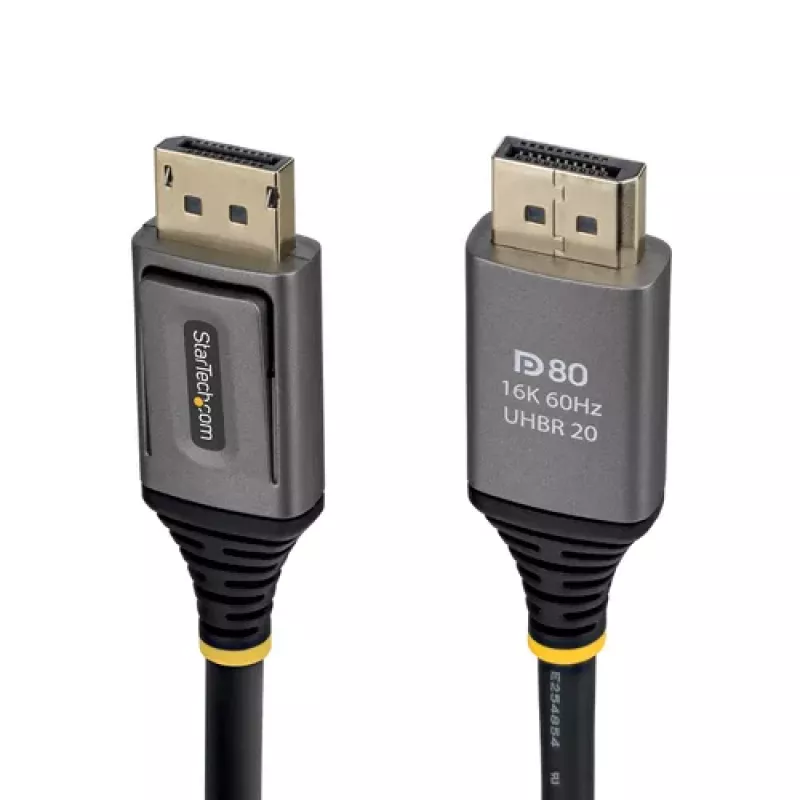 StarTech.com 0,5m DisplayPort 2.1 DP80 Kabel - DisplayPort Stecker auf DisplayPort Stecker - Schwarz