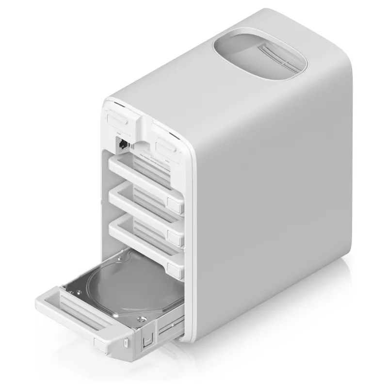 Ubiquiti UNAS-4-W 4-Bay NAS-Server, Weiß, 4GB RAM, 1x 2.5GbE, 1x USB-C-Erweiterung