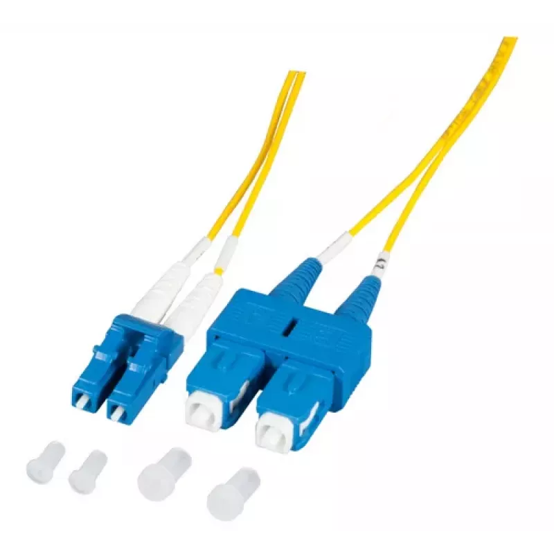 EFB Elektronik O0360.1-1.2 Glasfaser-Patchkabel 1 m LC Duplex auf SC Duplex OS2 Singlemode Gelb