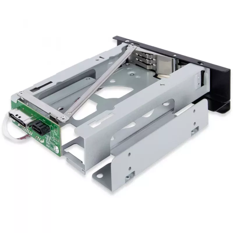 ICY DOCK TurboSwap MB171SP-1B trägerloser lüfterloser 3,5 Zoll SAS/SATA HDD Wechselrahmen für 5,25 Zoll Schacht