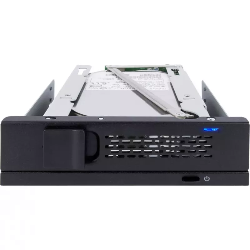 ICY DOCK TurboSwap MB171SP-1B trägerloser lüfterloser 3,5 Zoll SAS/SATA HDD Wechselrahmen für 5,25 Zoll Schacht
