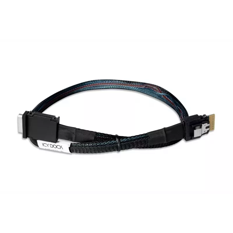 ICY DOCK MB402L-B Kabel SlimSAS 4i (SFF-8654) auf OCuLink 4i (SFF-8611), PCIe 4.0, 0,5 m