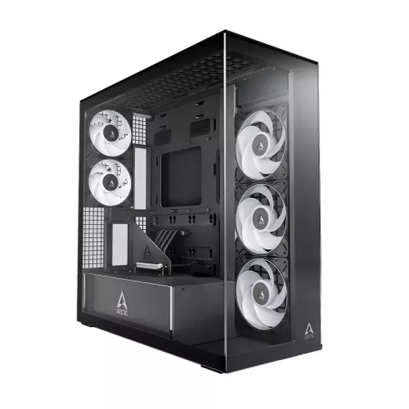ARCTIC Xtender VG Midi-Tower PC-Gehäuse, ATX, Schwarz, klares Glas