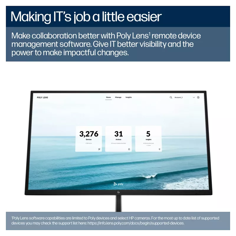 Poly Studio E60 PTZ-Konferenzkamera - 4K UHD, Dual 8MP, PoE+