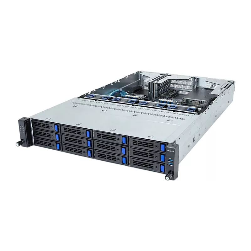 Giga Computing GigaByte R263-S30-AAH2 2U Rackmount-Server-Barebone, Intel der 5./4. Generation, 12x 3,5/2,5-Zoll-Schächte, 2x 1300-W-Netzteil