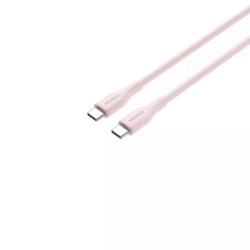 CANYON USB-C-auf-USB-C-Kabel 60W 1m Silikon Pink Sand