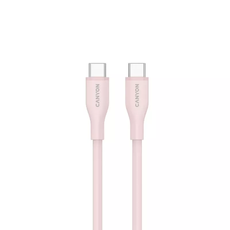 CANYON USB-C-auf-USB-C-Kabel 60W 1m Silikon Pink Sand
