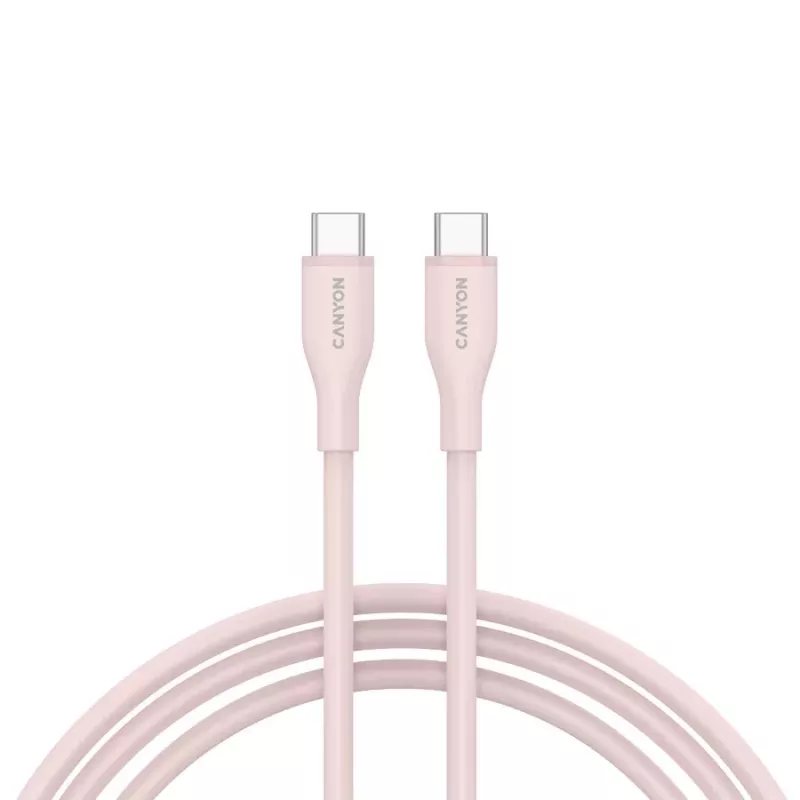 CANYON USB-C-auf-USB-C-Kabel 60W 1m Silikon Pink Sand