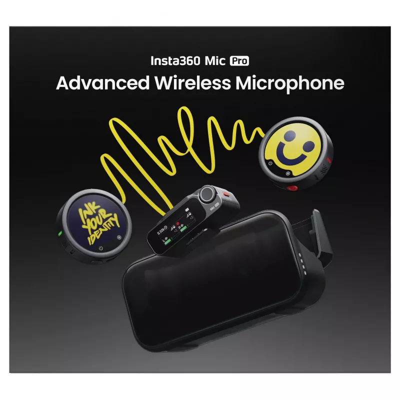 Insta360 Mic Pro (2 TX + 1 RX) – Digitales drahtloses Mikrofonsystem