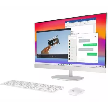 HP All-in-One 24-cr2002na Desktop-PC, Intel Core Ultra 5 225U, 8 GB DDR5 RAM, 256 GB SSD, 23,8 inch Full-HD-IPS-Display, Windows 11 Home, kabellose Tastatur & Maus (generalüberholt)