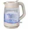 Tefal Morning Glass Elektro-Wasserkocher KO2G0BE0, 1,7 l, 2000 W, 360° drehbarer Sockel, Grau/Transparent