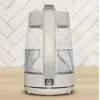 Tefal Morning Glass Elektro-Wasserkocher KO2G0BE0, 1,7 l, 2000 W, 360° drehbarer Sockel, Grau/Transparent