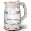 Tefal Morning Glass Elektro-Wasserkocher KO2G0BE0, 1,7 l, 2000 W, 360° drehbarer Sockel, Grau/Transparent