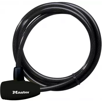 Master Lock 8154EURD Kabelschloss mit Schlüssel, 1,8 m x 10 mm, Schwarz